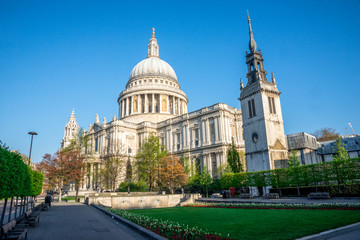 A view of St Paul's Cathedral from Festival Gardens in central London