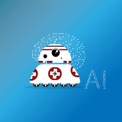 Artificial intelligence Robot Creative Vector Illustration Concept .