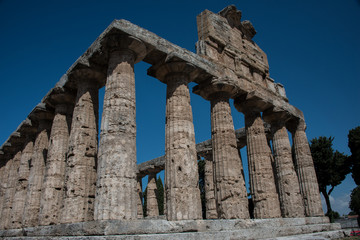 Tempel in Paestum archäologische Ausgrabungsstätte, Salerno, Campania, Italien