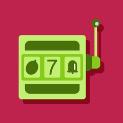 flat vector icon design collection casino slot machine in sticker style