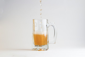 glass of beer isolated on white background