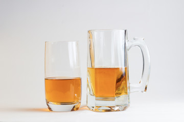  two glasses of beer isolated on white background