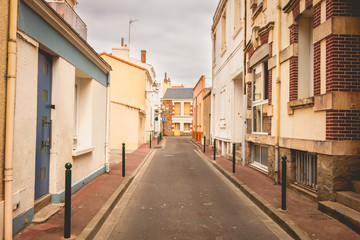 Fototapeta na wymiar Typical street of Les Sables d Olonne, in France