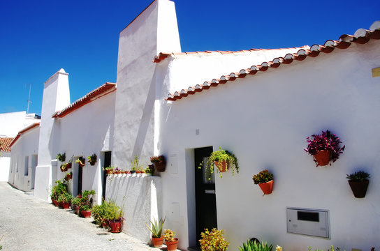 white houses at south of Portugal, Alentejo region