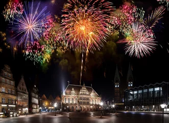 Feuerwerk in Bremen, Marktplatz © EKH-Pictures