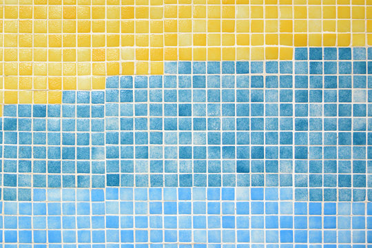 Gresite tiles on a spa wall. Squared background