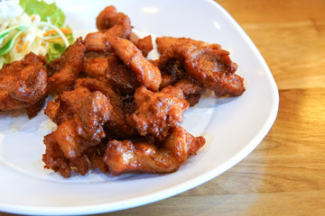 Deep fried pork slice with herbs
