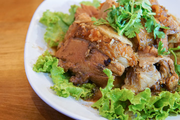 Pork in Sweet Gravy with herb Thai Food