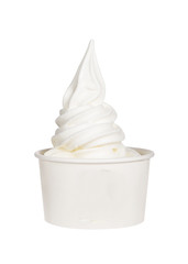 Fototapeta na wymiar a cup with organic frozen yogurt Ice cream isolated on white background 