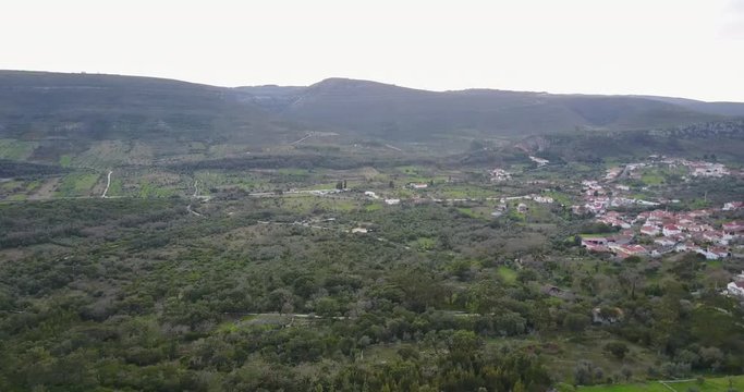 An Aerial pan from Parque Natural de las Sierras de Aire y Candeeiros