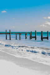 piles on the beach - 169883843