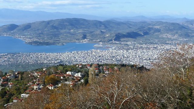 Looking over the city Volos in Greece
