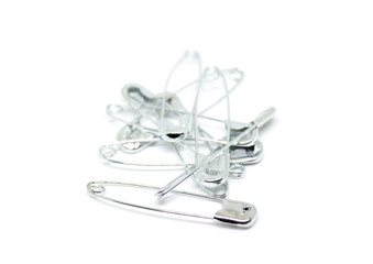 Fototapeta premium Metal safety pin art set object