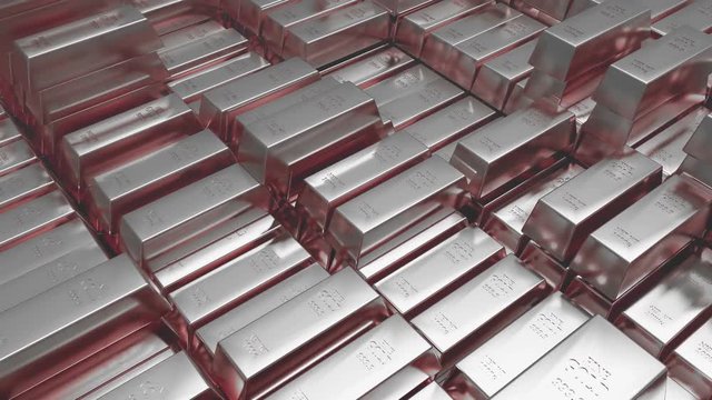 4k Gold bullion gold bars treasury wealth Ingot luxury finance goods trading,3D animation of stacked gold bars.