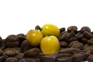Coffee beans on white background
