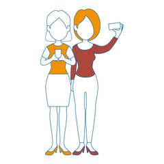 people using smartphone character vector illustration design