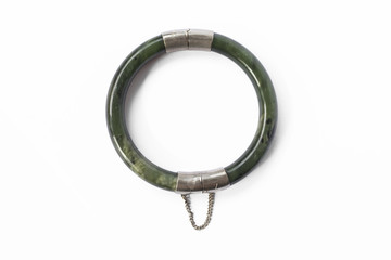 Beautiful top view picture of jade bracelet.