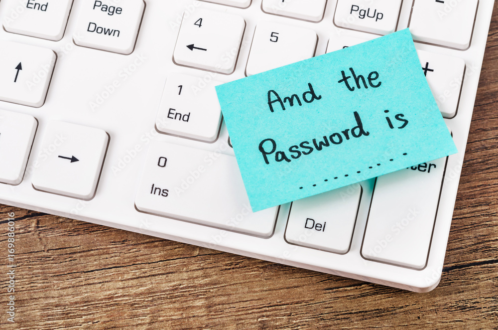 Fototapete password concept on computer keyboard.