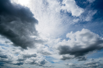 dark storm clouds with background,Dark clouds before a thunder-storm.