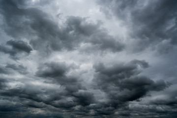 dark storm clouds with background,Dark clouds before a thunder-storm.