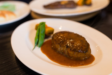 Tenderloin steak on plate