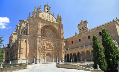 Fototapeta na wymiar Convent of St. Stephen facade in Salamanca, Spain