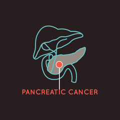 Obraz premium pancreatic cancer vector logo icon illustration
