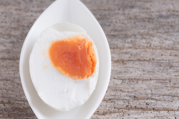 The preservation with salt of the egg menu. Salted duck egg