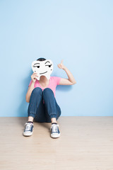 woman take cute tooth