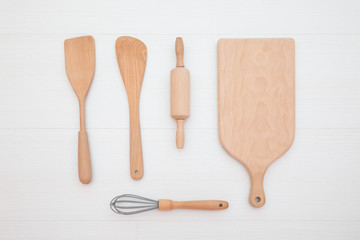 utensils on white background