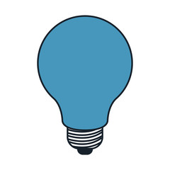 light bulb in color blue sections silhouette