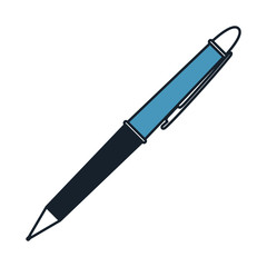 pen icon in color blue sections silhouette