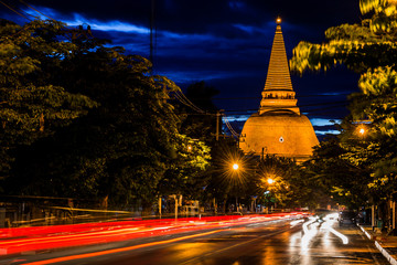 Golden pagoda Phra Pathom Chedi of Nakhon Pathom province Asia Thailand