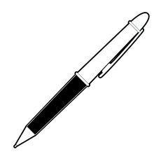 pen icon black silhouette and thick contour