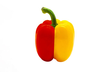 Red and  Yellow Sweet Pepper isolated on white background
