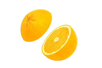 Half Orange Slice isolated on white background