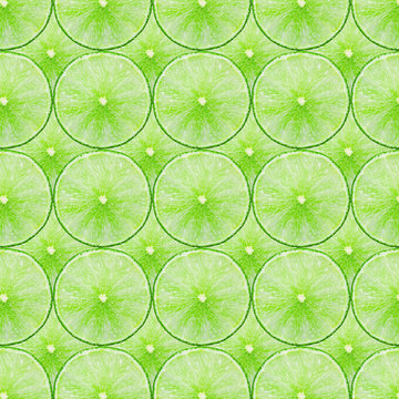 fresh Green Lime slice Seamless Pattern Background