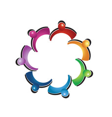 Teamwork business people logo vector