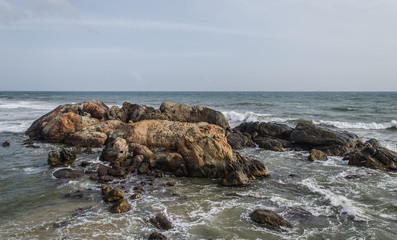 Fototapeta na wymiar A rock in the ocean