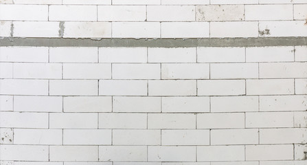 Under construction blocks wall. It is constructed with autoclaved aerated concrete.