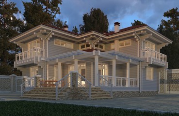 Obraz premium House 3d Illustration.