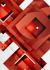 Squares geometric object in light 3d space, abstract background