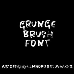 Obraz premium Hand drawn dry brush font. Modern brush lettering. Grunge style alphabet. Vector illustration.