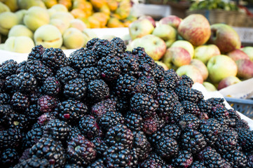 Black berries piled up