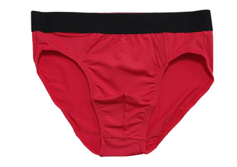 man underwear brief color red and black band on white background