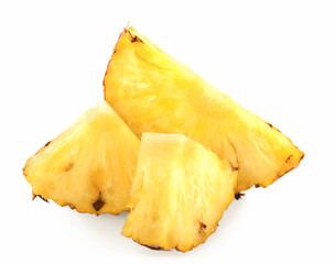 Pineapple slices isolated on white background