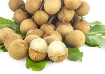 Longan (Dimocarpus longan) on white background