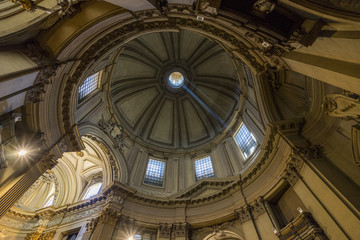 Detail of ceiling of basilica of St. Mary of the Angels and the
