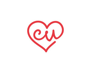 Lowercase letter cv and heart 1