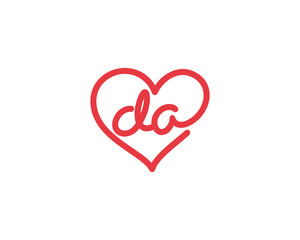 Lowercase letter da and heart 1